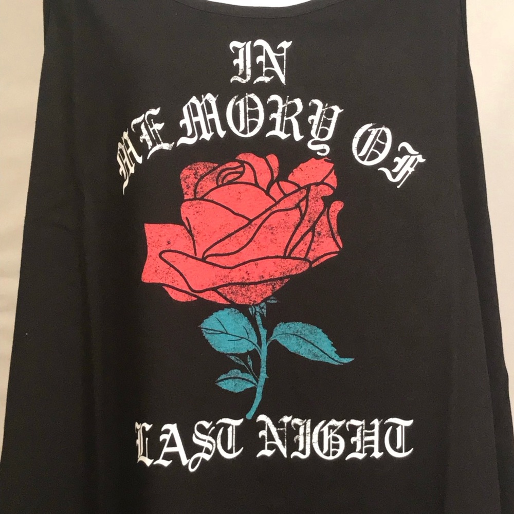 Torrid Plus Size Last Night Rose Graphic Tank Top - Picture 4 of 8